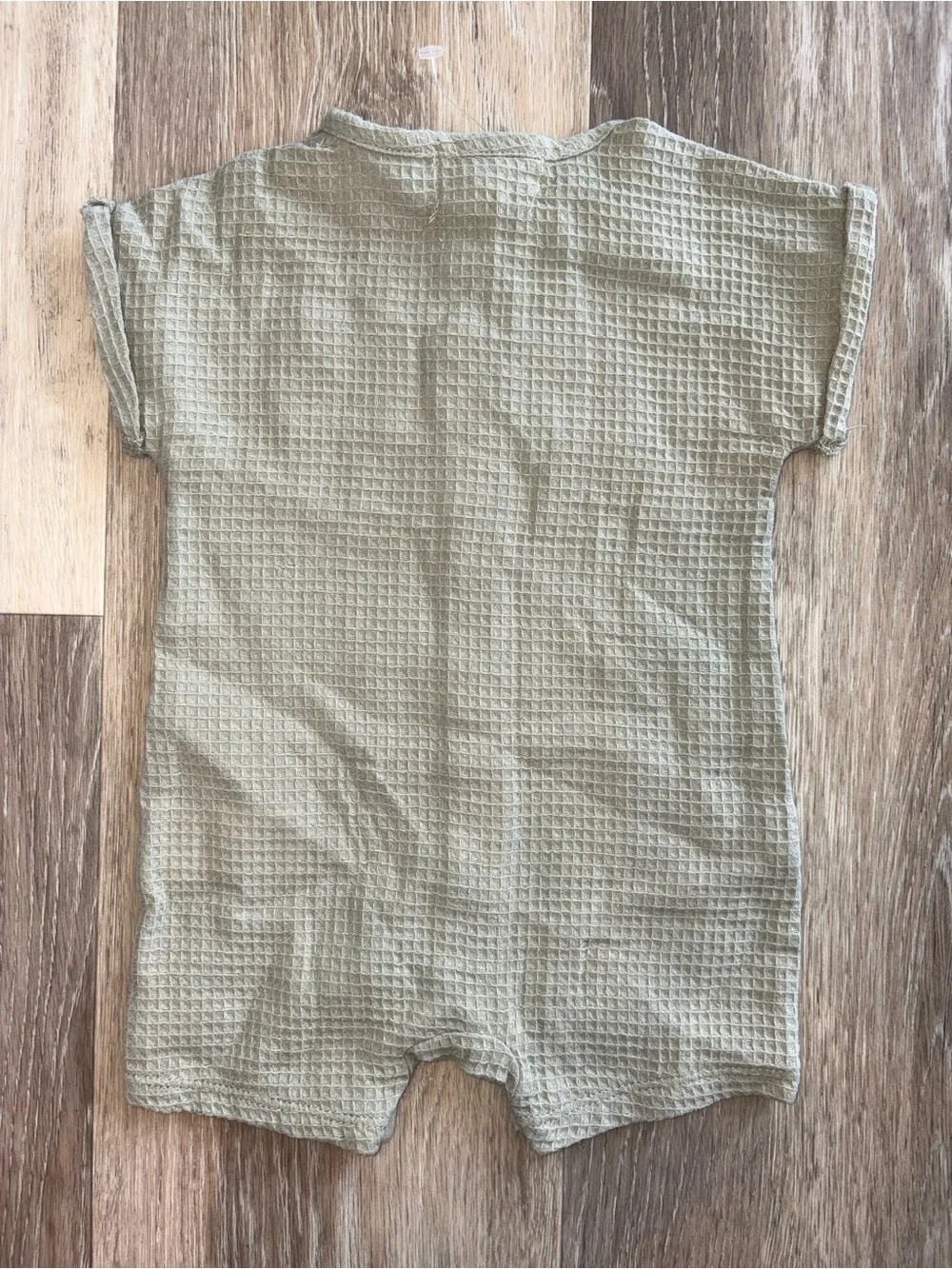 Rabbit + Bear Organic Sage Waffle Romper 0-3 months